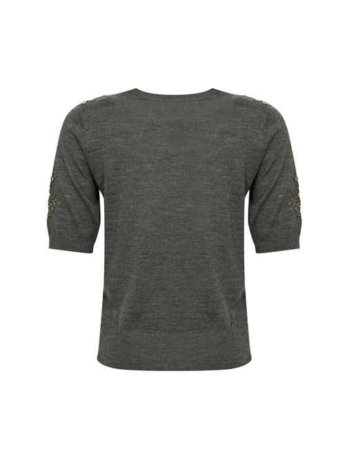 Maglia Jacqueline in lana con ricamo gioiello Liviana Conti | F5WG90Y49-0